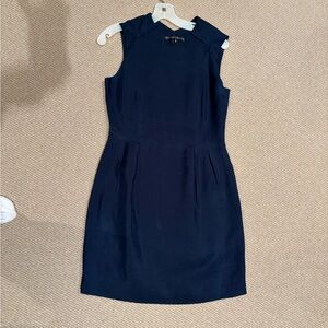 Theyskens' Theory Navy Blue Silk Dress